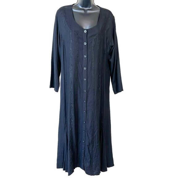 ORIGINAL ANTHONY Black Embroidered Boho Maxi Dress - Picture 1 of 8